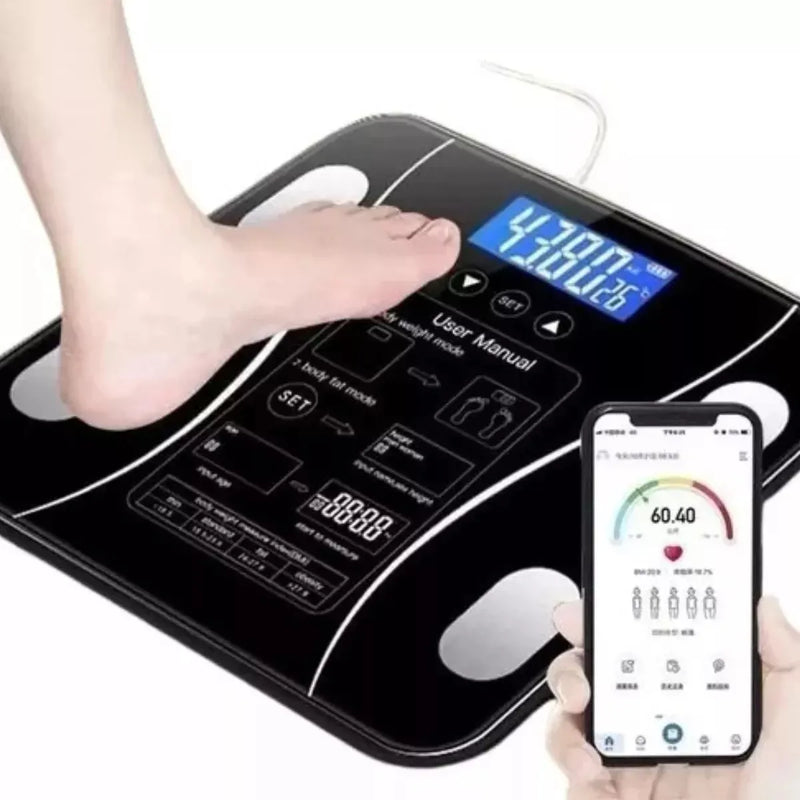 Balanca Digital Biopedância Bluetooth Aparelho Capacidade Máxima De 180kg App Gratuito Para Android E Para Ios