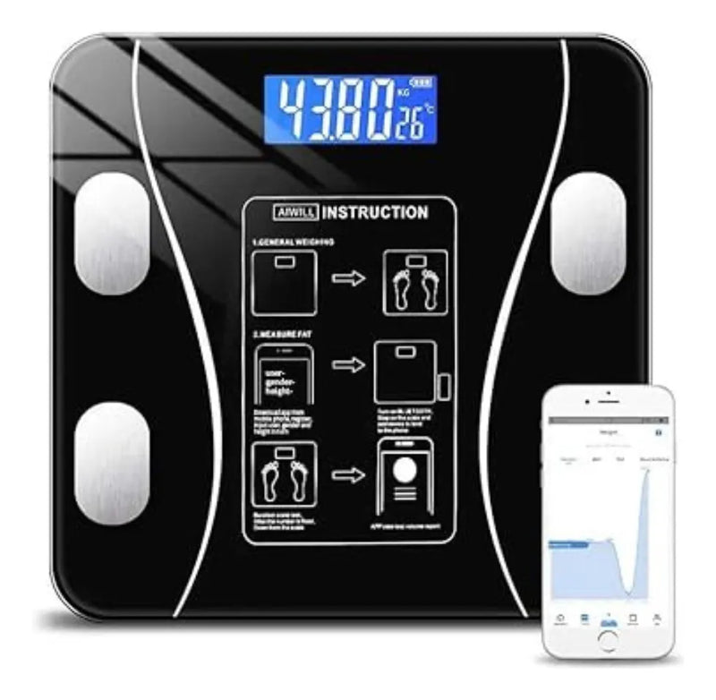 Balanca Digital Biopedância Bluetooth Aparelho Capacidade Máxima De 180kg App Gratuito Para Android E Para Ios