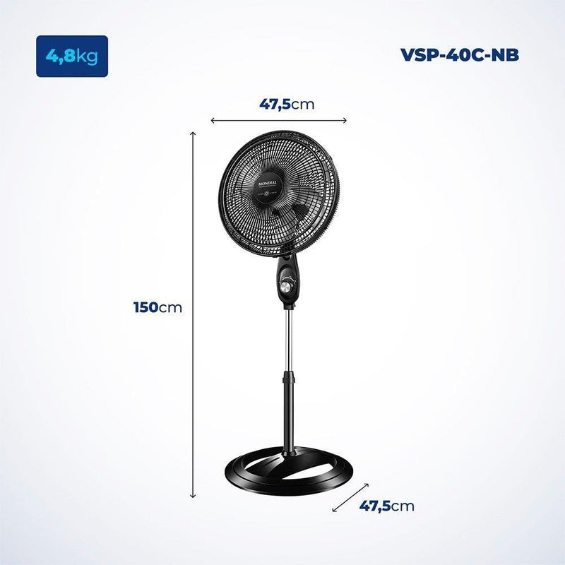 Ventilador Coluna 220V, 40cm, 6 pás, Super Power - VSP-40C-B, MONDIAL
